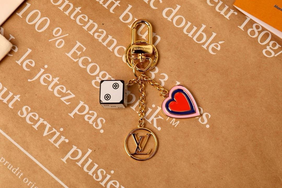 Louis Vuitton Dice and Heart Bag Charm and Key Holder - Louis Vuitton Charm | Aleppo Gift UAE